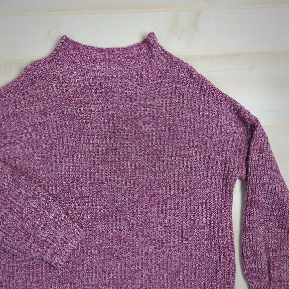 Cupcakes & Cashmere Purple and White Marled Mock Neck Cozy Sweater‎ Size Medium - Picture 3 of 9